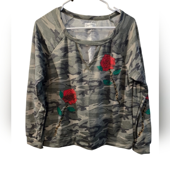 NWT Lauren Moshi Zahara Rose Camo sweatshirt - Picture 5 of 9
